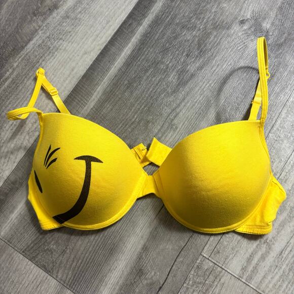 Joe Boxer Other - Vintage Joe Boxer Yellow Smiley Wink Bra size 36C
